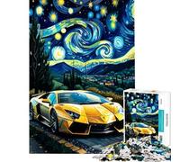 Puzzle da 1000 pezzi per ragazzi Lamborghini Reventon sotto una notte stellata Sfida educativa Vacanza a casa Passatempo Decorazione per la casa Giocattolo per ragazzi dai 14 anni in su (50x75cm)