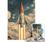 Puzzle da 1000 pezzi per ragazzi lancio di razzi retrò giocattolo educativo gioco pratico per divertimento in famiglia idee regalo (dimensioni 38x52cm)
