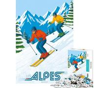 Puzzle da 1000 pezzi per ragazzi Le Alpi - Sport invernali gioco educativo sfida rilassante antistress regalo artistico (dimensioni 38x52cm)