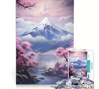 Puzzle da 1000 pezzi per ragazzi "Le cime fiorite del Giappone", gioco educativo, allena la mente e la mano, collezione d'artista, belle arti 50x75cm