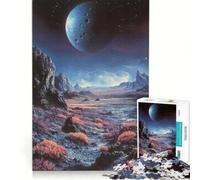 Puzzle da 1000 pezzi per ragazzi "Le pianure coralline illuminate dalla luna" gioco educativo allena la mente e la mano collezione d'artista belle arti 38x26cm