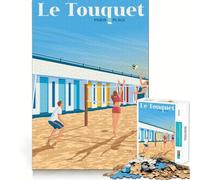 Puzzle da 1000 pezzi per ragazzi Le Touquet Paris Plage Art Exact Edge Art Smart Mind Activity Cozy Time Game Birthday Art Gift (38x26cm)