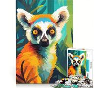 Puzzle da 1000 pezzi per ragazzi Lemure nella giungla gioco educativo attività divertenti da fare in casa per rafforzare l'amore tra le coppie 50x75cm