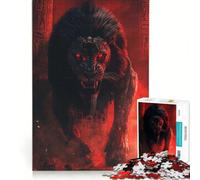 Puzzle da 1000 pezzi per ragazzi: Leone dagli occhi rossi nel tempio giochi rilassanti attività divertenti da fare a casa compleanno e Natale 38x26cm