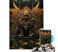 Puzzle da 1000 pezzi per ragazzi Leone d'Oro Porta Magica Sfida da completare Divertimento per tutta la famiglia Giocattolo antistress per ragazzi dai 14 anni in su (38x26cm)