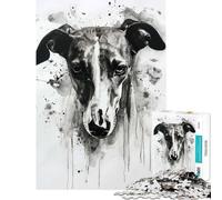 Puzzle da 1000 pezzi per ragazzi levriero acquerello giocattoli educativi giochi divertenti per tutta la famiglia ottimi regali e giocattoli (dimensioni 75x50cm)