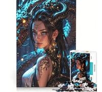 Puzzle da 1000 pezzi per ragazzi: L'incantatrice con il drago d'oro, gioco per tutta la famiglia, divertente e spiritoso, adatto anche come decorazione da scrivania 38x52cm