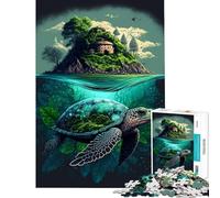 Puzzle da 1000 pezzi per ragazzi "L'isola delle tartarughe" sfida educativa ideale per passare il tempo durante le vacanze o come passatempo fai-da-te per ragazzi dai 14 anni in su 38x26cm