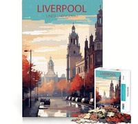 Puzzle da 1000 pezzi per ragazzi,Liverpool,Regno Unito Taglio perfetto,logica divertente,giocattolo divertente,gioco tranquillo,divertimento per il compleanno (50x75cm)