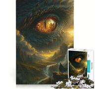 Puzzle da 1000 pezzi per ragazzi: Lo sguardo del drago su un paesaggio fantastico, gioco educativo, decorazione murale, per rafforzare l'amore tra le coppie 50x75cm