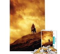 Puzzle da 1000 pezzi per ragazzi Lone Rider in Golden Sky gioco rompicapo stimolante giocattolo ideale come regalo e decorazione per la casa (dimensioni 38x26cm)