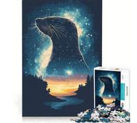 Puzzle da 1000 pezzi per ragazzi lontra sotto le stelle decorazione da parete regalo di compleanno per rafforzare l'amore tra le coppie 50x75cm