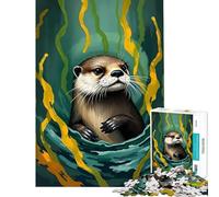 Puzzle da 1000 pezzi per ragazzi lontra tra le alghe gioco rilassante giocattolo avvincente per coltivare la pazienza ottimo regalo per gli amanti del gioco taglio di precisione (dimensioni 75x50cm)