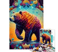 Puzzle da 1000 pezzi per ragazzi: L'orso lento e potente sfida educativa giochi rilassanti per le vacanze a casa per ragazzi dai 14 anni in su Dimensioni: 50x75cm