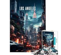Puzzle da 1000 pezzi per ragazzi Los Angeles Futuro Sfida da completare Decorazione perfetta Gioco rilassante per ragazzi dai 14 anni in su (38x52cm)