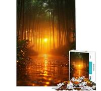 Puzzle da 1000 pezzi per ragazzi Luce dorata nel sentiero della foresta giocattolo educativo gioco pratico regalo di compleanno regalo di Babbo Natale segreto (dimensioni 50x75cm)