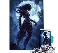 Puzzle da 1000 pezzi per ragazzi "L'Ululato della Cacciatrice al Chiaro di Luna" difficile e stimolante decorazione per la casa gioco rilassante per ragazzi dai 14 anni in su (50x75cm)