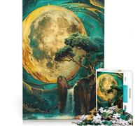 Puzzle da 1000 pezzi per ragazzi, Luna d'oro e Albero della vita, gioco impossibile, interazione genitore-figlio, regalo di Natale e compleanno 38x52cm
