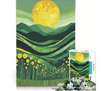 Puzzle da 1000 pezzi per ragazzi Luna gialla tra le montagne giocattolo fai-da-te rilassante e stimolante per la mente adatto come decorazione da scrivania 38x52cm
