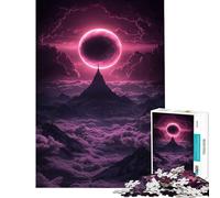 Puzzle da 1000 pezzi per ragazzi luna rosa sopra montagne cosmiche difficile e stimolante attività per famiglie decorazione per la casa giocattolo per ragazzi dai 14 anni in su gioco di puzzle offerto
