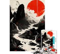 Puzzle da 1000 pezzi per ragazzi luna rossa rilassante stimola la mente ideale per il divertimento in famiglia adatto a partire dai 14 anni (38x26cm)