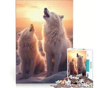 Puzzle da 1000 pezzi per ragazzi Lupi Bianchi Ululanti Gioco Pratico Tempo Libero per le Vacanze in Casa Compleanno e Natale 50x75cm