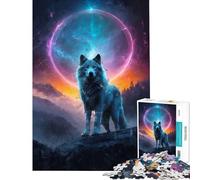 Puzzle da 1000 pezzi per ragazzi Lupo alla Luna ideale per compleanni e Natale Un'opera d'arte un gioco impossibile per ragazzi dai 14 anni in su (50x75cm)