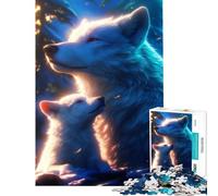 Puzzle da 1000 pezzi per ragazzi Lupo Artico e cucciolo puzzle da 1000 pezzi decorazione per la casa giocattolo decorazione da parete offerta come regalo per tutta la famiglia (38x26cm)