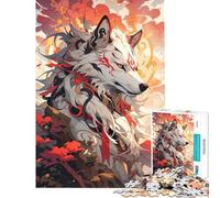 Puzzle da 1000 pezzi per ragazzi Lupo Bianco con segni rossi difficile e stimolante attività per famiglie decorazione per la casa giocattolo per ragazzi dai 14 anni in su gioco di puzzle offerto