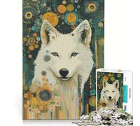 Puzzle da 1000 pezzi per ragazzi: Lupo bianco nella giungla stellata gioco pratico divertente e spiritoso regalo per amici e familiari 50x75cm