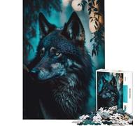 Puzzle da 1000 pezzi per ragazzi Lupo che guarda fuori nella foresta Giocattolo educativo Giochi educativi Taglio di precisione Opera d'arte Regalo (Dimensioni 38x26cm)