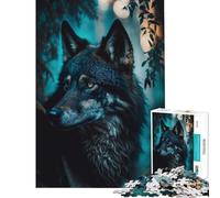 Puzzle da 1000 pezzi per ragazzi Lupo che guarda fuori nella foresta Gioco stimolante Giocattolo educativo Un'opera d'arte Ottimo regalo e giocattolo (Dimensioni 38x52cm)