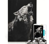 Puzzle da 1000 pezzi per ragazzi Lupo che ulula nel buio gioco pratico passatempo ideale per le vacanze compleanno e Natale 50x75cm