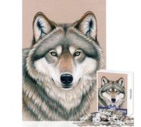 Puzzle da 1000 pezzi per ragazzi lupo dagli occhi verdi gioco divertente antistress giocattolo educativo rafforza l'amore tra le coppie (50x75cm)