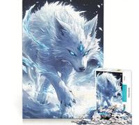 Puzzle da 1000 pezzi per ragazzi: Lupo delle nevi con il potere del ghiaccio giochi per famiglie divertimento in famiglia collezione d'artista belle arti 50x75cm