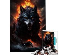 Puzzle da 1000 pezzi per ragazzi lupo gigante occhi rossi giocattoli educativi gioco per famiglie divertimento in famiglia ottimo regalo per gli amanti dei giochi (dimensioni 50x75cm)