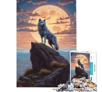 Puzzle da 1000 pezzi per ragazzi Lupo in cima a una collina Gioco divertente e coinvolgente per sviluppare la pazienza Regalo di compleanno per tutta la famiglia (dimensioni 75x50cm)