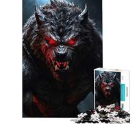 Puzzle da 1000 pezzi per ragazzi lupo mannaro con occhi luminosi gioco interattivo giocattolo educativo regalo di Babbo Natale segreto ideale per passare il tempo durante le vacanze (75x50cm)