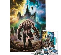 Puzzle da 1000 pezzi per ragazzi Lupo mannaro in un paesaggio fantasy Divertimento a casa decorazione domestica giocattolo antistress per ragazzi dai 14 anni in su (38x26cm)
