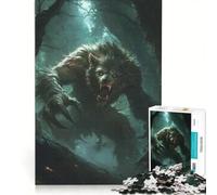 Puzzle da 1000 pezzi per ragazzi Lupo mannaro nel bosco gioco per famiglie sfida da completare regalo per amici e parenti 50x75cm
