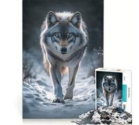 Puzzle da 1000 pezzi per ragazzi: Lupo nella foresta innevata gioco pratico divertente e spiritoso ideale come regalo di compleanno o per occasioni speciali 50x75cm