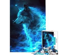 Puzzle da 1000 pezzi per ragazzi Lupo nello spazio galassia gioco educativo giocattolo didattico regalo per compleanni divertimento in famiglia (dimensioni 38x26cm)