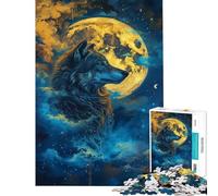 Puzzle da 1000 pezzi per ragazzi Lupo nello spazio galassia ideale per compleanni e Natale Un'opera d'arte gioco per famiglie adatto a partire dai 14 anni (38x26cm)