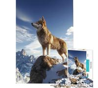 Puzzle da 1000 pezzi per ragazzi Lupo sulla cima della montagna Gioco rilassante Gioco educativo Sfida Giocattolo Regalo di compleanno Analisi e logica (Dimensioni 75x50cm)