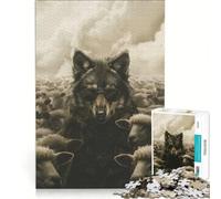 Puzzle da 1000 pezzi per ragazzi: Lupo travestito da pecora gioco pratico divertimento per tutta la famiglia adatto come decorazione da scrivania 38x26cm