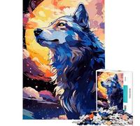 Puzzle da 1000 pezzi per ragazzi Lupo Vettoriale Puzzle da 1000 pezzi Decorazione per la casa Giocattolo Arte da parete Compleanno (38x26cm)