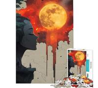Puzzle da 1000 pezzi per ragazzi Madre Natura e la Luna di Sangue Gioco avvincente per coltivare la pazienza rompicapo perfetto per decorare e fare (Dimensioni 38x52cm)