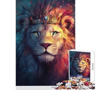 Puzzle da 1000 pezzi per ragazzi Maestosa Maestà del Leone Reale - Gioco educativo adatto a coppie giocattolo decorativo per la casa regalo per amici e familiari (38x26cm)