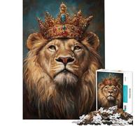 Puzzle da 1000 pezzi per ragazzi Maestosa Maestà del Leone Reale Gioco stimolante Giocattolo rilassante Corsa di velocità manuale Regalo di compleanno (dimensioni 38x26cm)