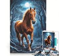 Puzzle da 1000 pezzi per ragazzi: maestoso cavallo nella giungla gioco educativo divertimento in famiglia regalo per amici e parenti 50x75cm
